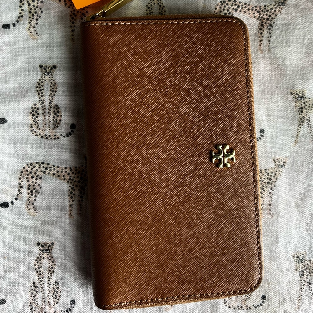 Tory Burch brown continental leather wallet